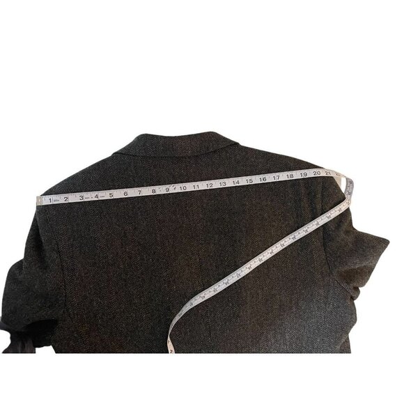 Haggar Men's Blazer Jacket 44L Charcoal Gray Wool Herringbone Made in USA - Picture 11 of 15